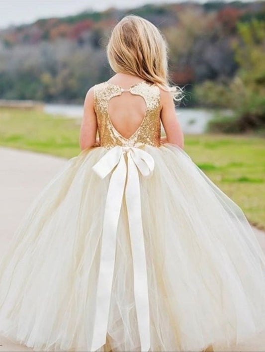 Gold Sequins and Champagne Dress #1000125