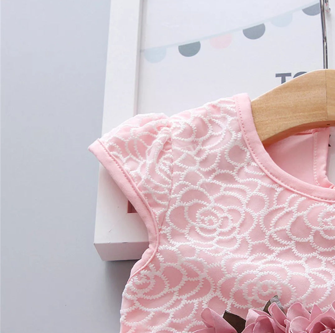 Pink Special Occasions Dress with Floral Clip on 1000121