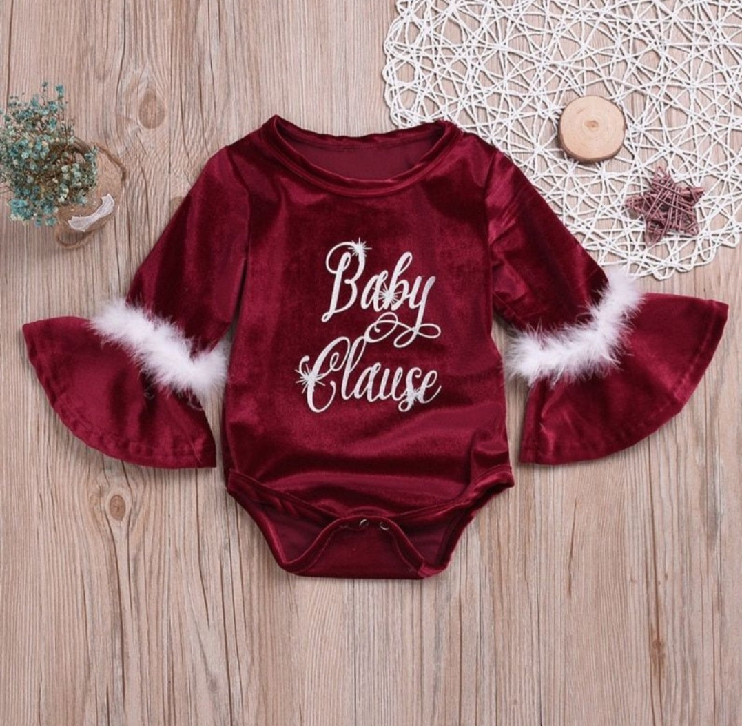 Baby Clause Velvet Romper