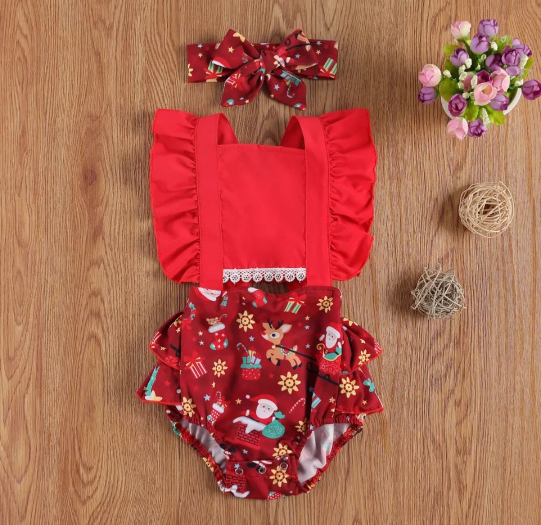 Christmas Romper and Headband