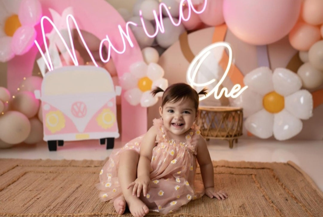 Dusty Pink Daisy Dress 100091