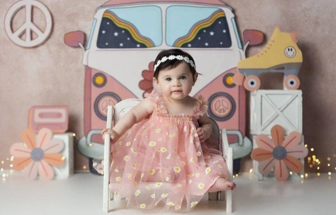 Dusty Pink Daisy Dress 100091