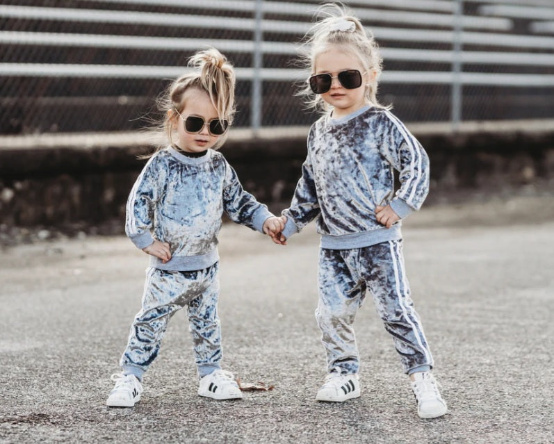 Gray Velvet Tracksuit