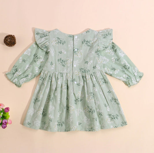 Mint Floral Dress Sibling Outfit Also Available in Romper 