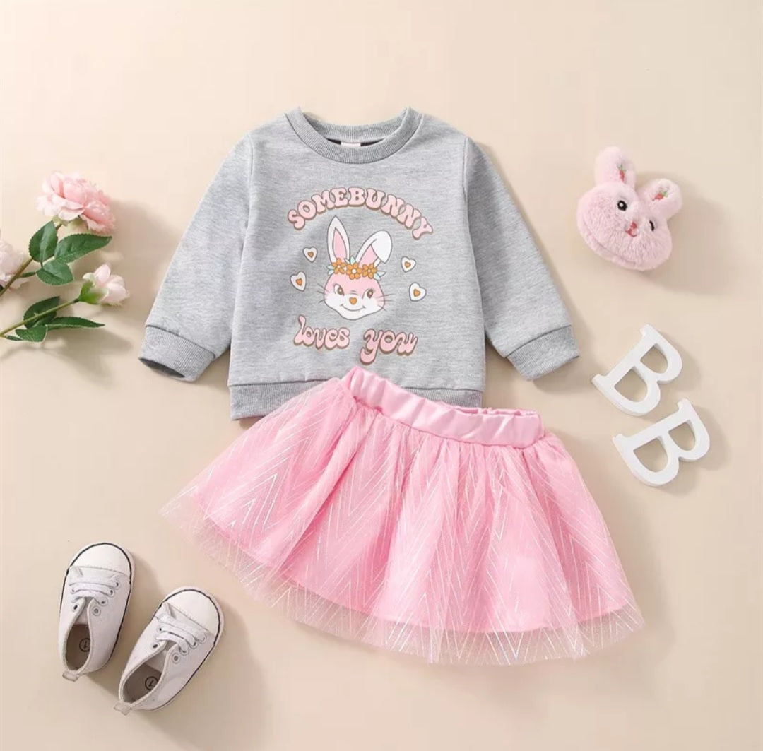 Somebody Loves You Crewnek Top and Pink Tutu 1001082
