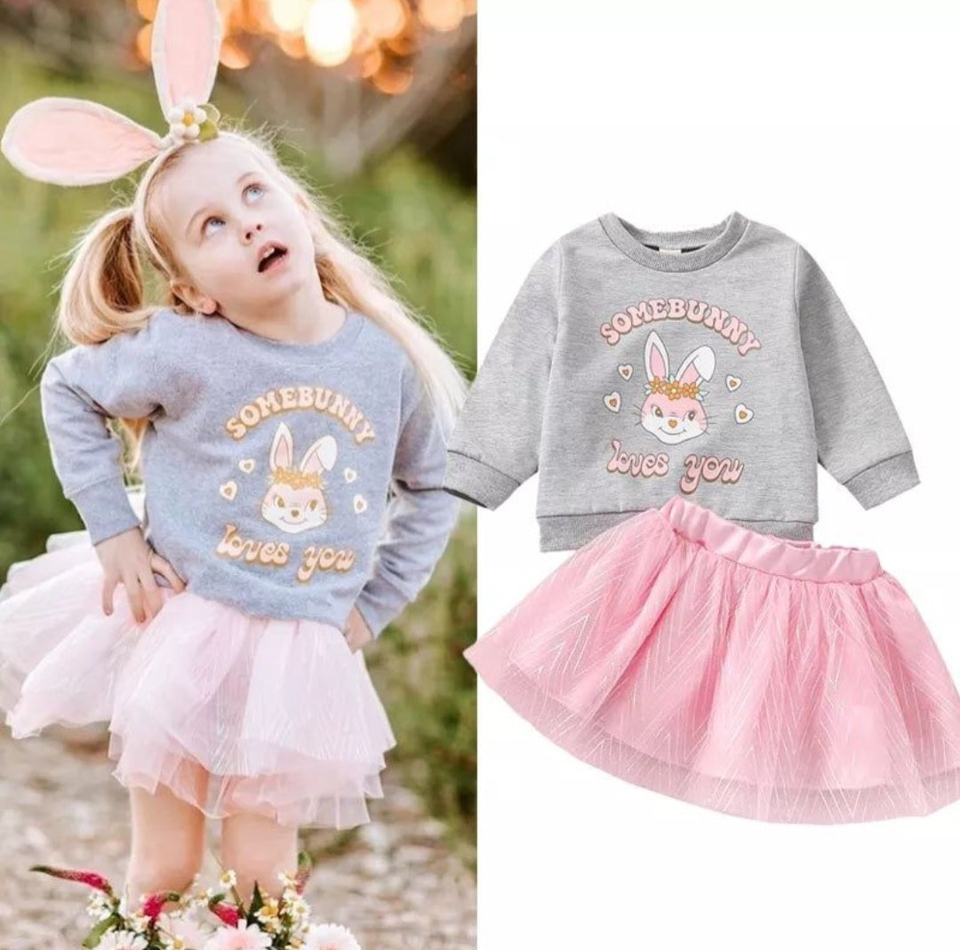 Somebody Loves You Crewnek Top and Pink Tutu #1001082