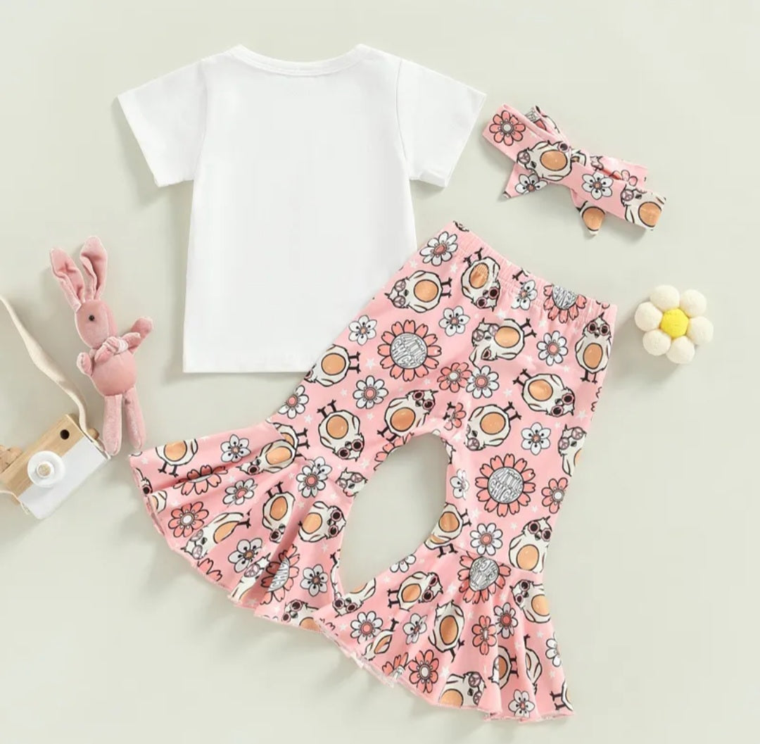 Daddy's Little Chick Top with Bellbottoms and Headband 1001079