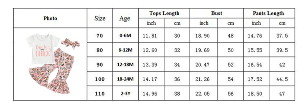 Daddy's Little Chick Top with Bellbottoms and Headband 1001079