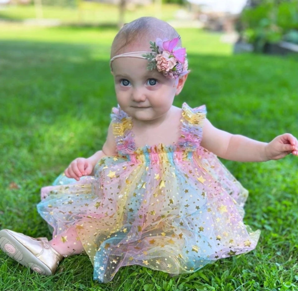 Rainbows and Stars Tulle Dress