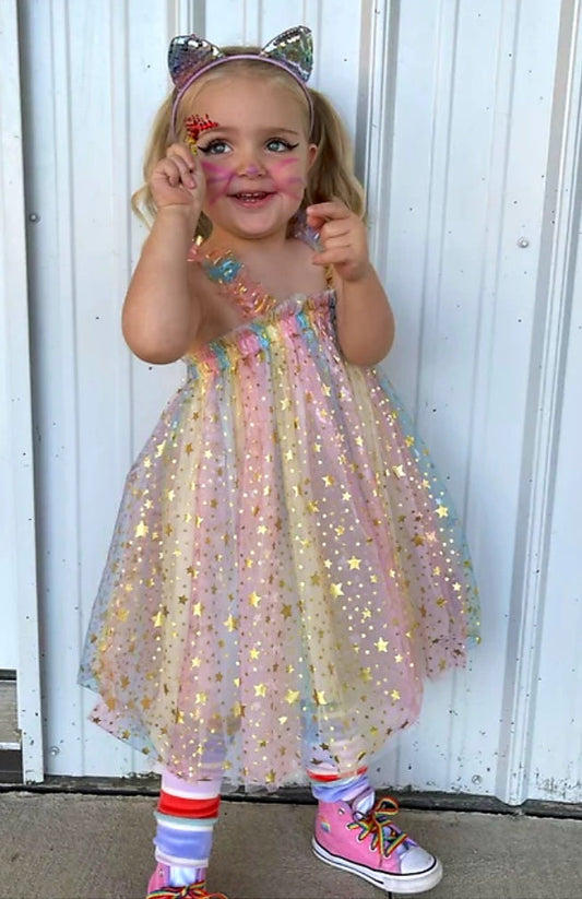 Rainbows and Stars Tulle Dress