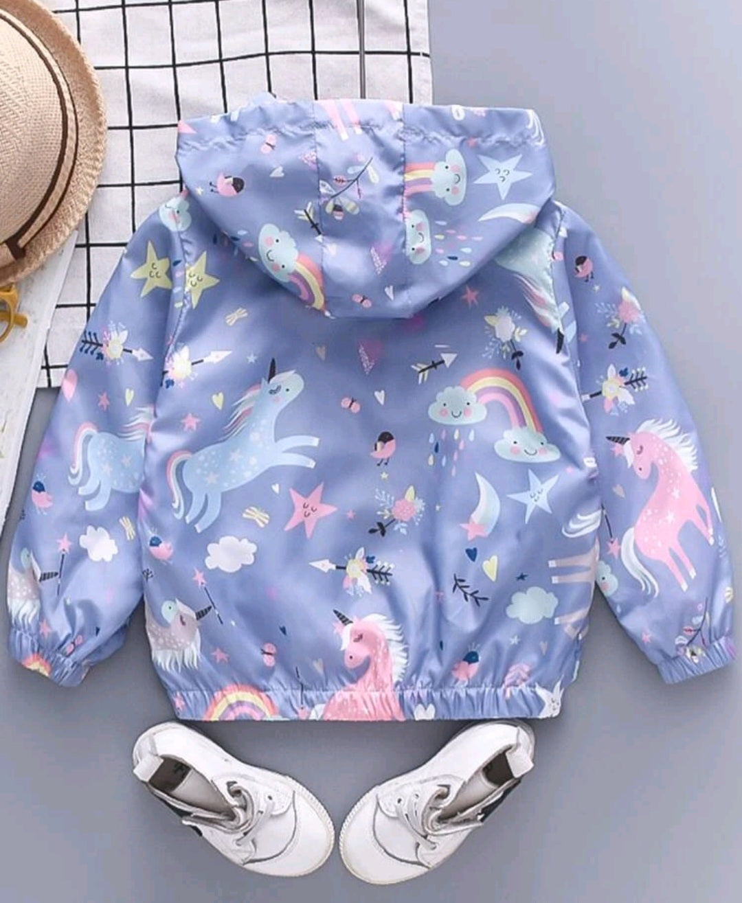Blue Unicorn Rainbow Windbreaker Jacket 1001099