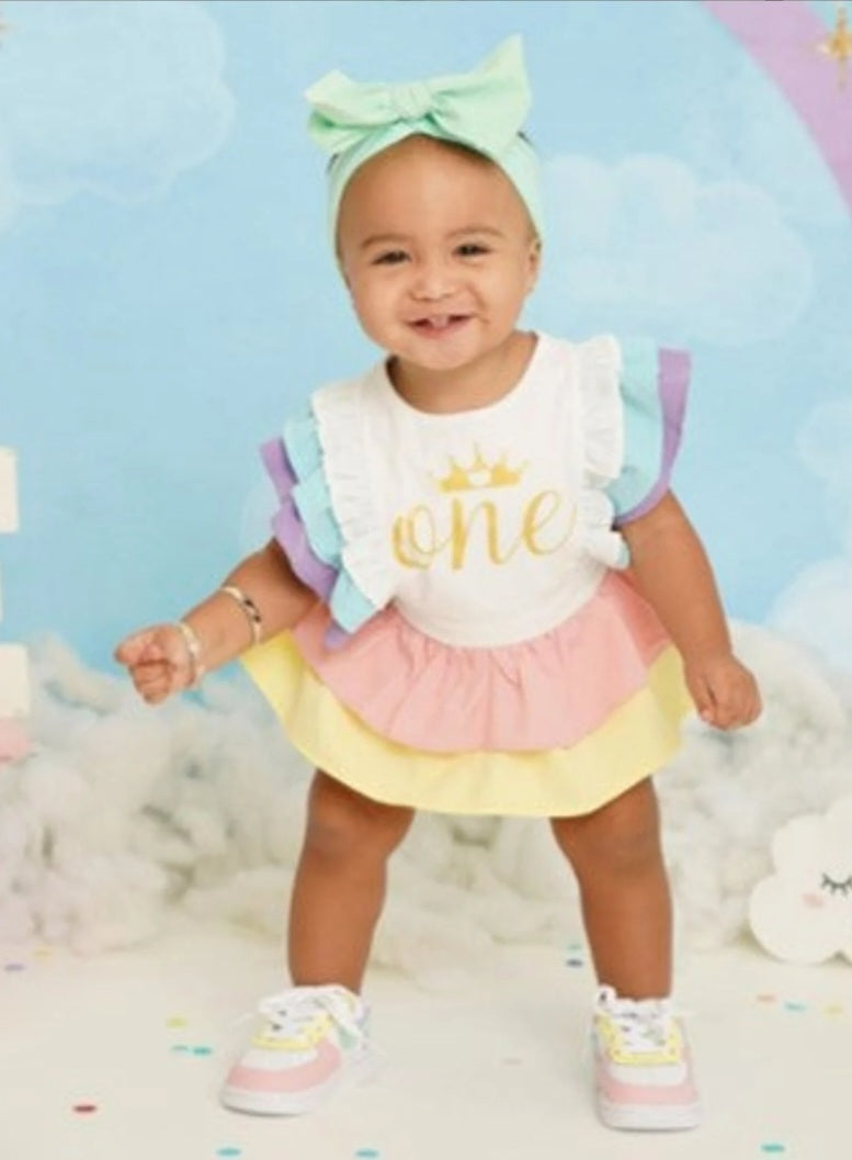 One Rainbow Ruffle Romper 1000519