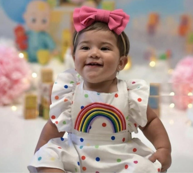 Rainbow Polka Romper 