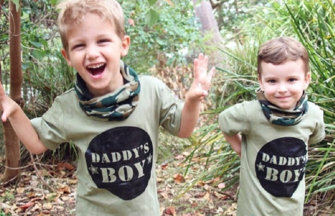 Daddy's Boy T-shirt and Camo Pants