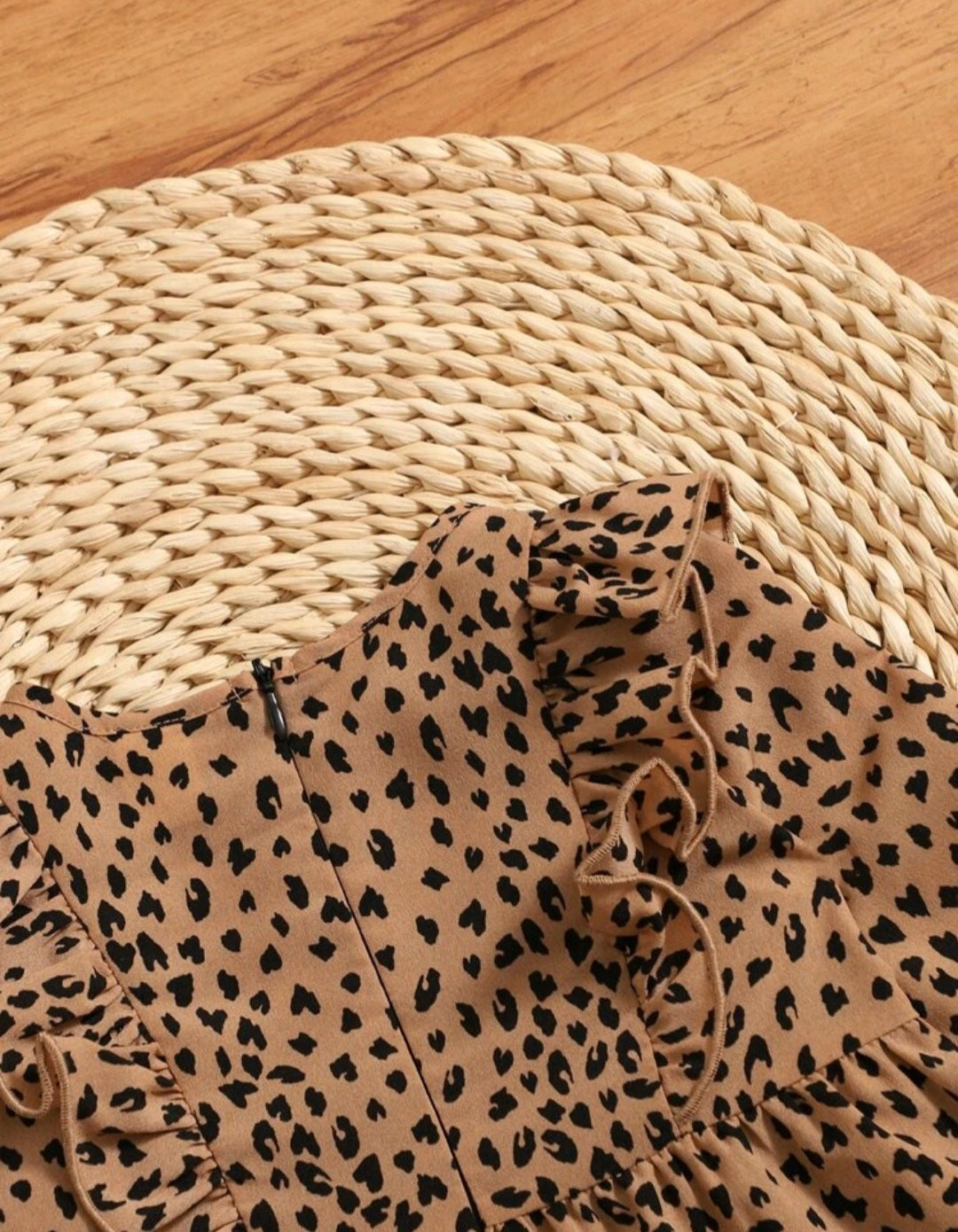 Leopard Print Long Sleeve Dress 1001097