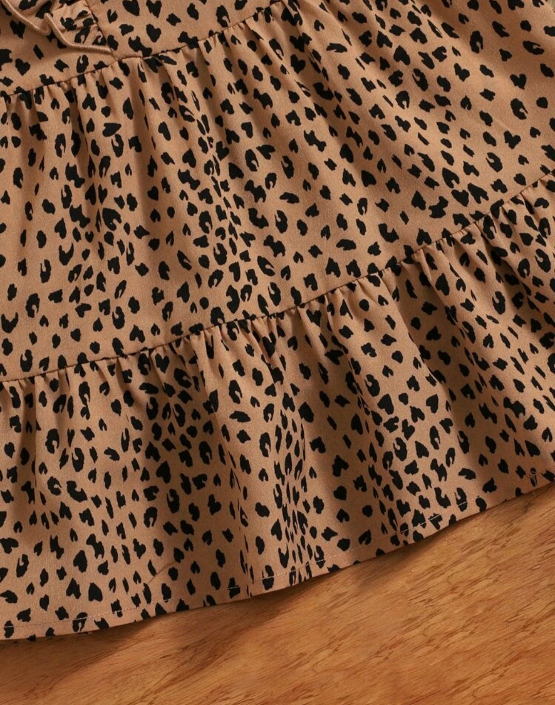 Leopard Print Long Sleeve Dress 1001097