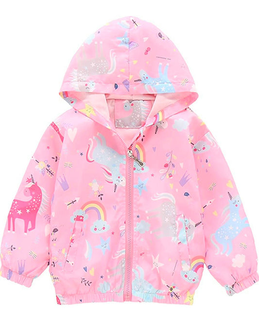 Pink Rainbows and Unicorns Windbreaker Jacket 1001089