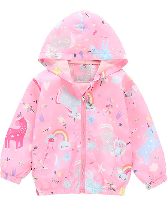 Pink Rainbows and Unicorns Windbreaker Jacket