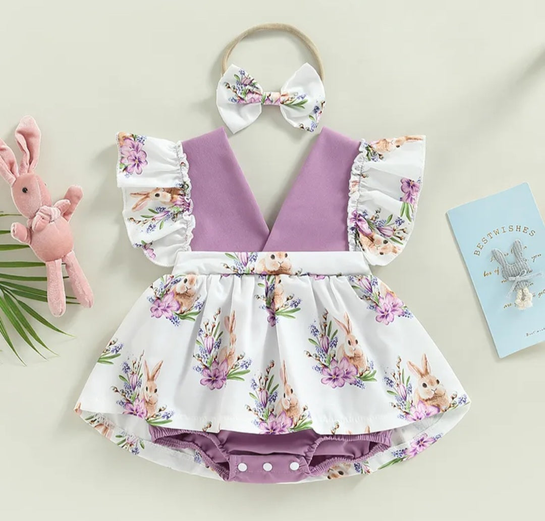 Purple Bunny Romper Dress
