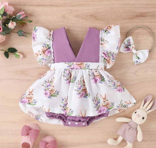 Purple Bunny Romper Dress