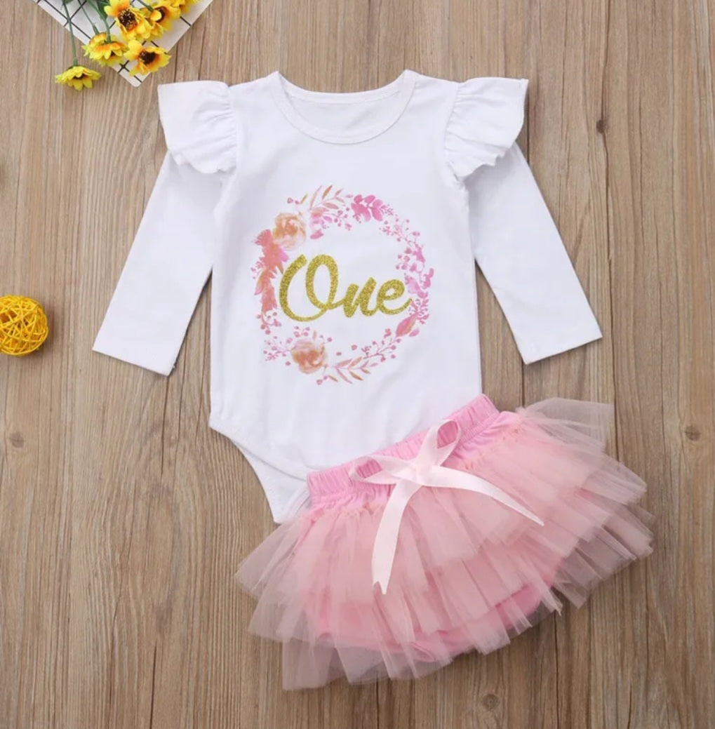 Birthday Sparkle Romper With Bloomer Tutu And Headband