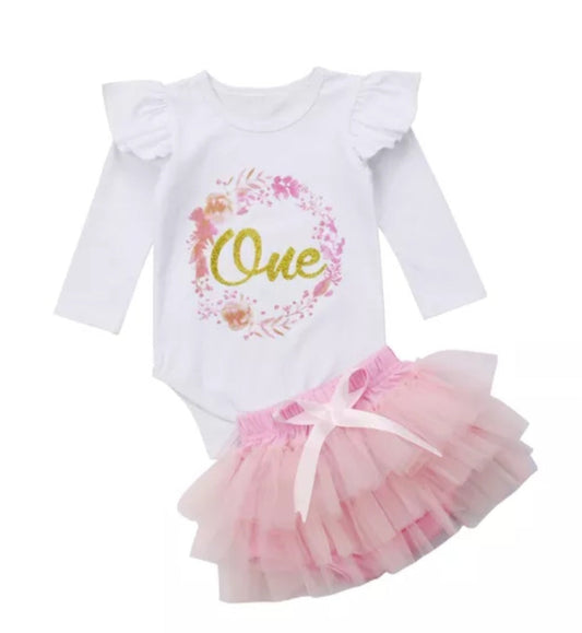 Birthday Sparkle Romper With Bloomer Tutu And Headband