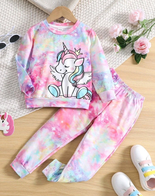 Unicorn Tie Dye Sweatshirt and Sweatpants