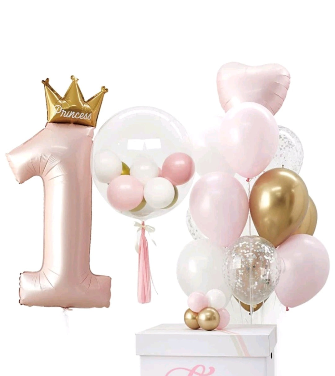 First Birthday Princess Balloon Set  24PSC