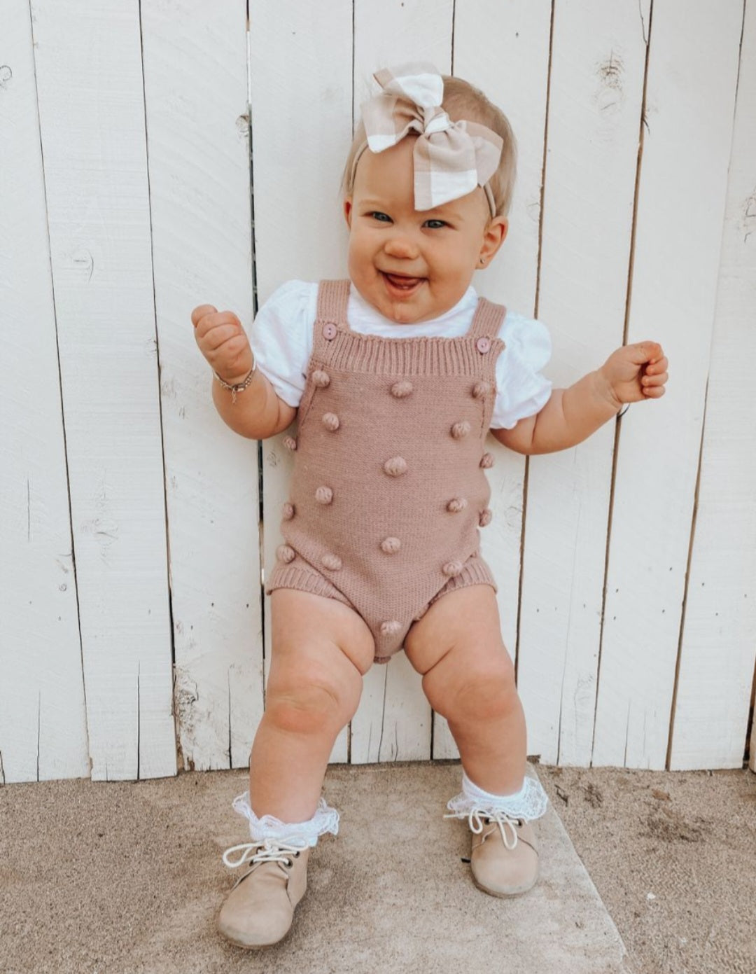 Dusty Pink Knitted Romper