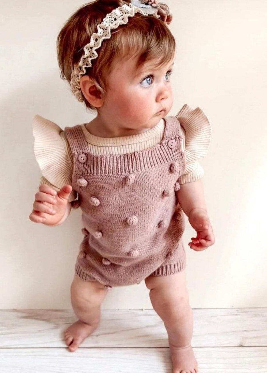 Dusty Pink Knitted Romper