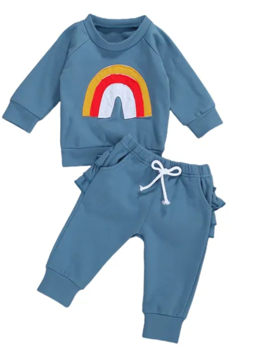 Petrol Blue Rainbow Crewnek Sweatshirt and Pants 1001120