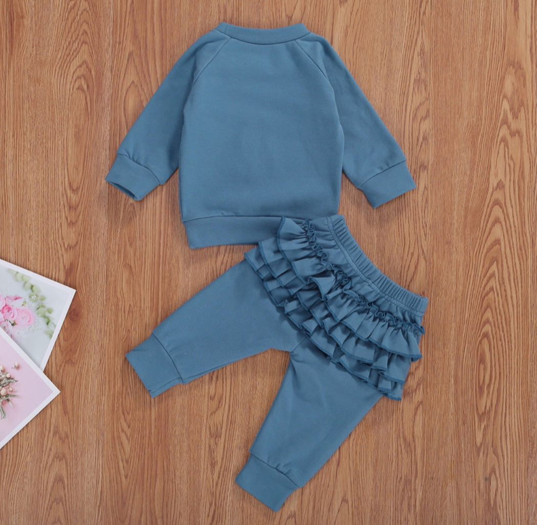 Petrol Blue Rainbow Crewnek Sweatshirt and Pants 1001120
