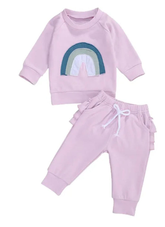 Lilac Rainbow Crewnek Sweatshirt and Pants 1001123