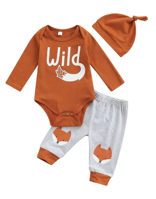 Wild Romper With FoxPants and Pumpkin Hat