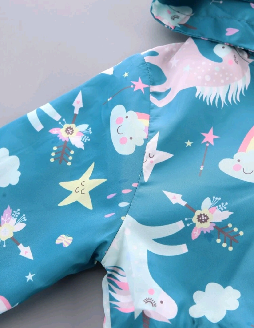 Petrol Blue Unicorn Windbreaker