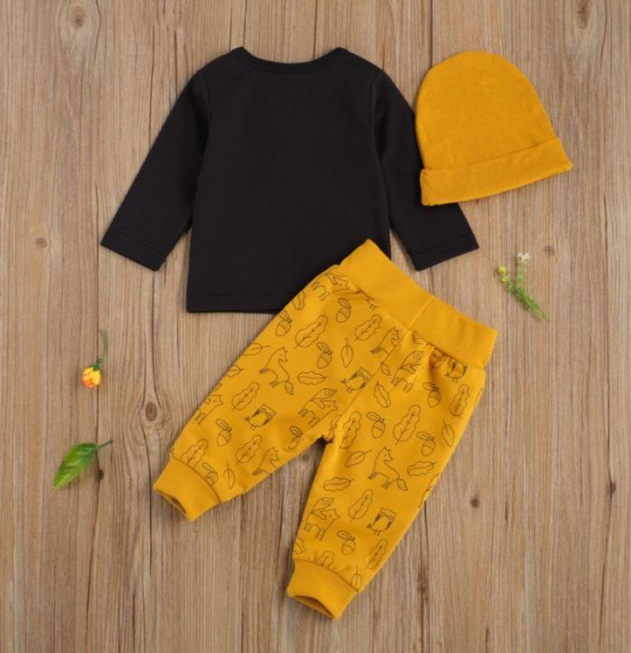 Black and Yellow Fox 3PSC Tracksuit 20001