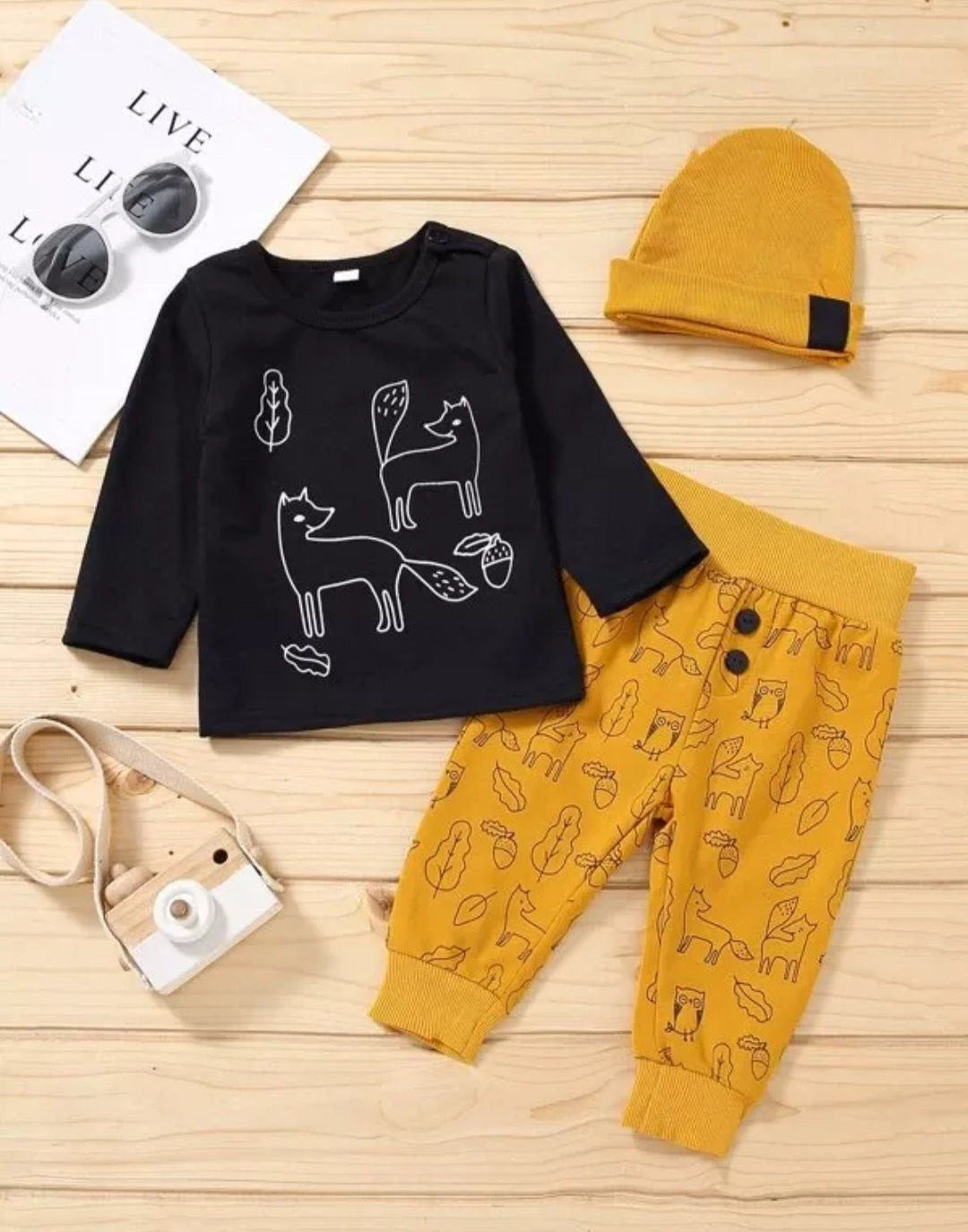 Black and Yellow Fox 3PSC Tracksuit 20001