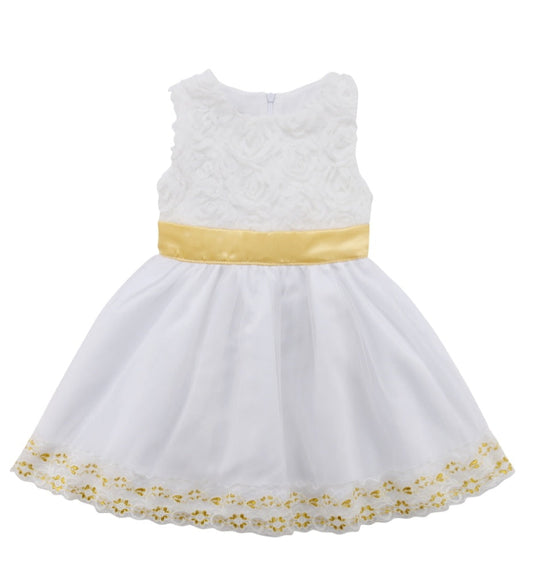 White Dress with Gold Detail