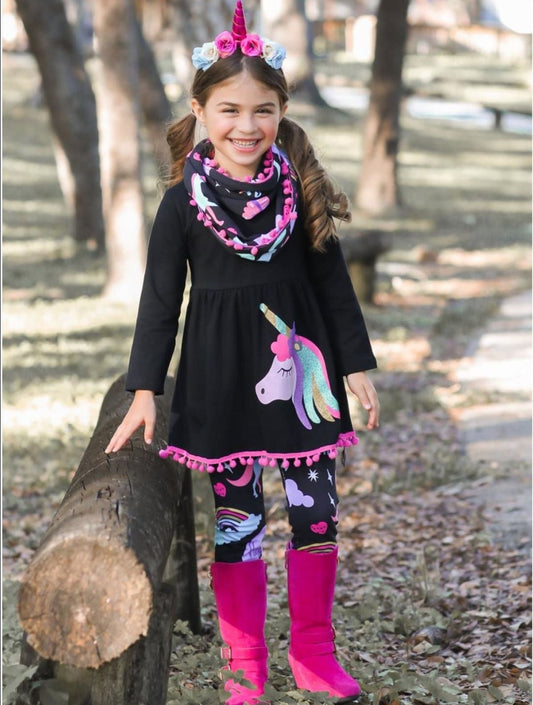 Unicorn Top Dress and Leggings