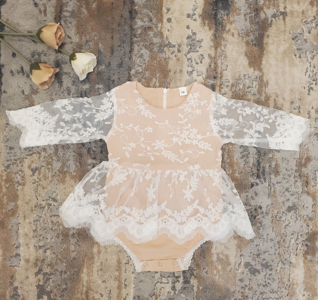 Lace Romper Long Sleeve #1000778