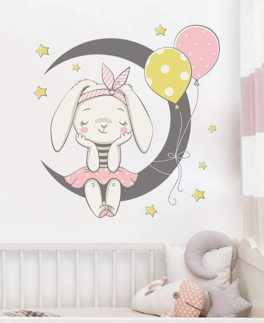 Bunny Wall Sticker Moon and Stars