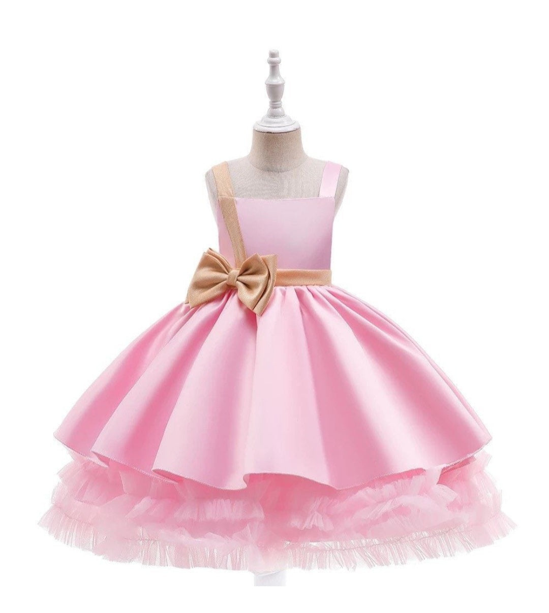 Pink Special Occasions Dress and Gold Bow