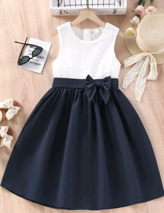Navy and Lace Older Girls Dress