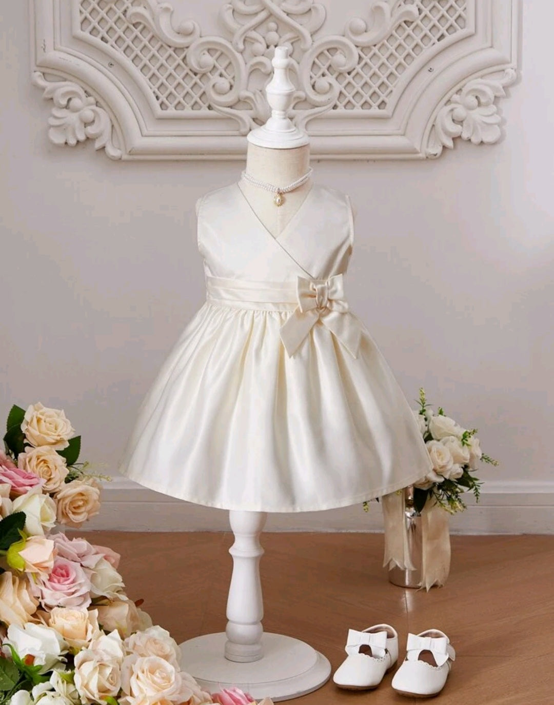 Off White Flare Hem Dress 1001132