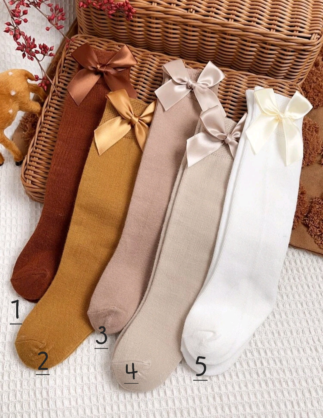 Boho Bow Socks 3-6Y