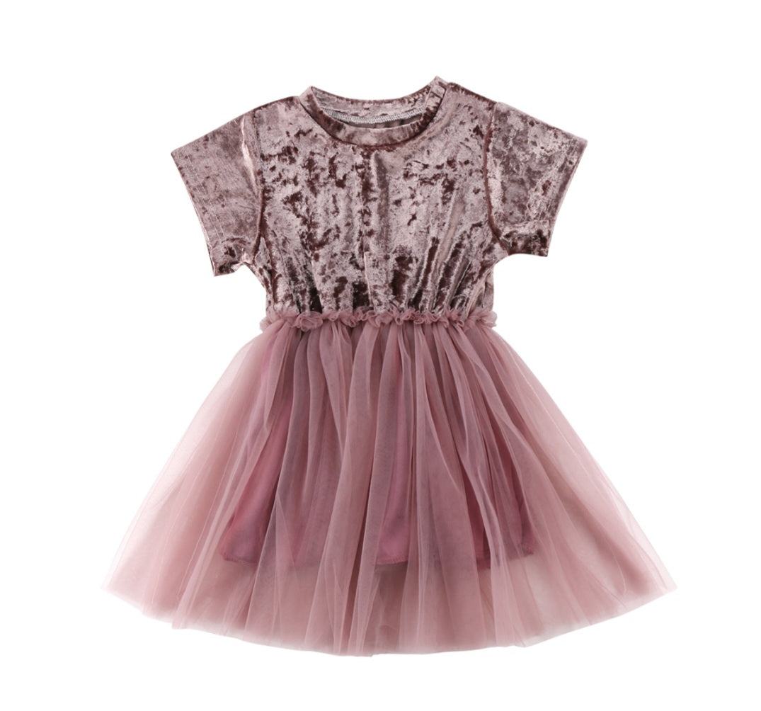 Dusty Pink Velvet Dress