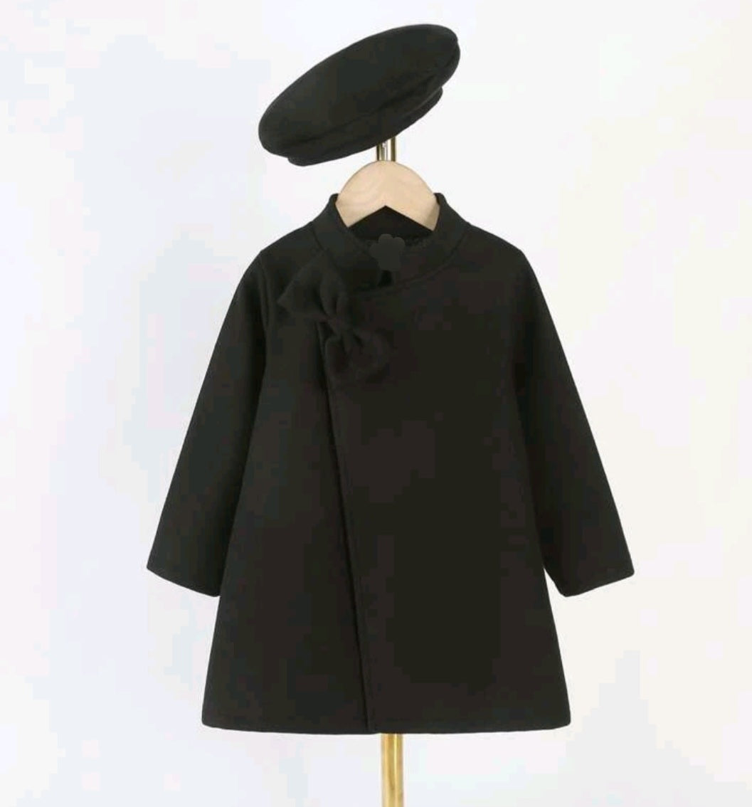 Black Melton Coat and Bourree