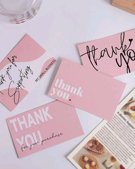 Thank you for Supporting Cards Pink Assorted (50)