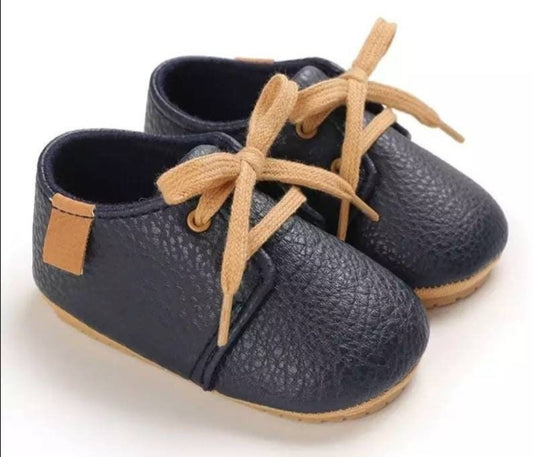 Navy Lace Leather Footwear