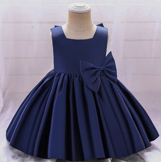 Navy Special Occasions Dress with Big Bow (Clip on) 1001146